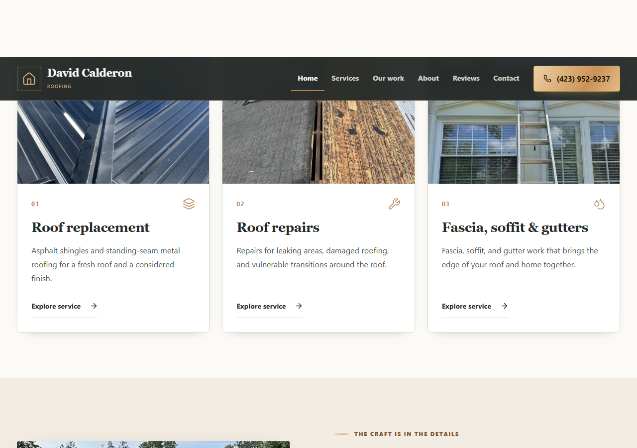 Metal Detail website homepage preview